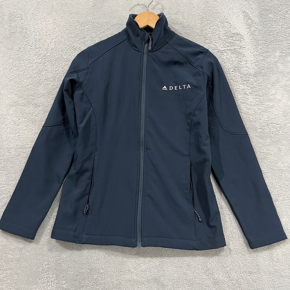 Delta Softshell Jacket‎ Womens XS Navy Zip Workwear Utility Minimalist Fossa